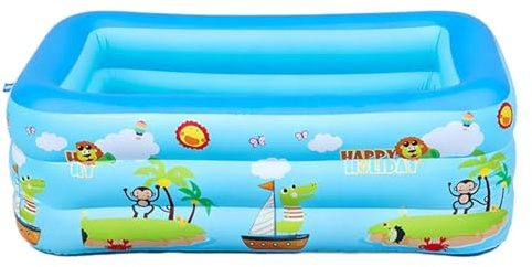 YRTUOP Piscina Gonfiabile Per Bambini - Grande Pieghevole Portatile Resistente Ai Raggi UV | Piscina Gonfiabile Quadrata Da Esterno | Per Adulti E Piccoli, Interno Esterno, Acquatico, Giardino, Prato