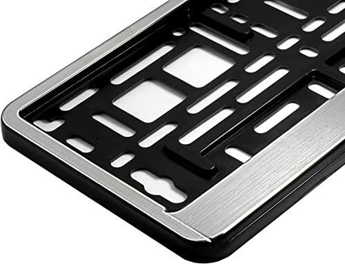 2 Chrom Kennzeichenhalter Chrom Gebürstet Kennzeichenhalterung Chrome NEU