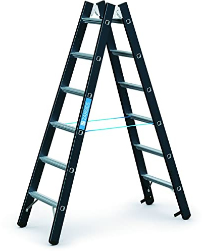 ZARGES | Schwerlast-Stehleiter | beidseitig begehbar | 2 x 6 Sprossen