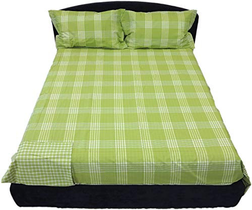 Bossi Copripiumino 7300 Melchiorre Gioria Verde Double Face Tinto Filo Matrimoniale -ESCLUSO sotto Lenzuolo
