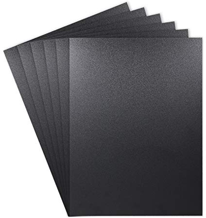 Zuvas Black ABS Plastic Sheet 12 x 16 x 0.06 6 Pack, Flexible Than Plexiglass Sheet, Moldable Than Acrylic Sheet, DIY Materials for Home Decor, Handcrafts (Matte & Textured Finish)