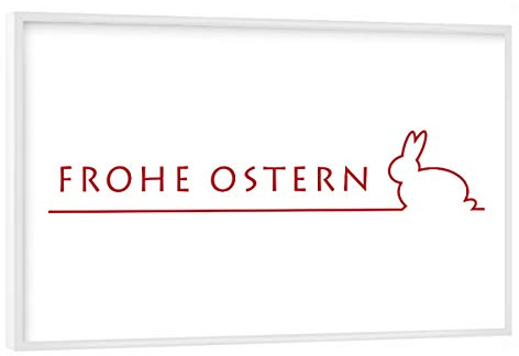 artboxONE Poster mit weißem Rahmen 30x20 cm Für Kinder Frohe Ostern, minimal Design - Bild Ostern karfreitag Kinder