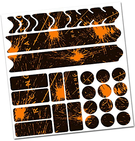 Bicycle Frame Protector, Chain Stays Protection Film, Sticker, Frame Protection, Carbon, MTB, BMX, Paint Protection Film, R159 R161 (04 Racing Neon Orange)