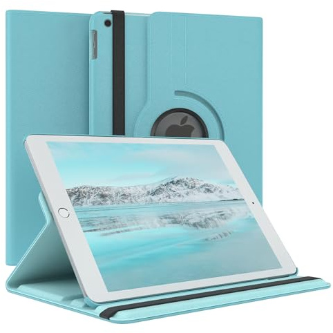 Eazy Case - Tablet Hülle für iPad 7 bis 9 Schutzhülle 10.2 Zoll Smart Cover Tablet Case Rotationcase mit Standfunktion und 360° Drehbarkeit, Klapphülle aus Kunstleder in Blau