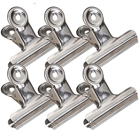 30 Stück kleine Verschlussclips Metall | 75mm Tüten Clips | Brief Klammern aus Edelstahl mit starker Federkraft | Lebensmittelbeutel Verschlussklammern | Metallklemmen für ein luftdichtes Abschließen