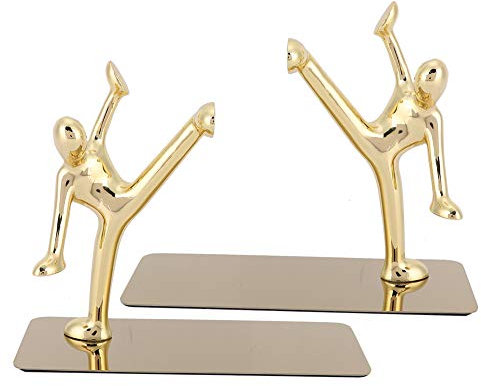 Buchstütze, goldene Buchstütze, schöne Männer, Buchstütze, Bücherregal, Metall, rutschfeste Buchstütze, schwere Zinklegierung, Buchstütze zum Aufbewahren schwerer Bücher, Bücherregale, Buchstecker, He