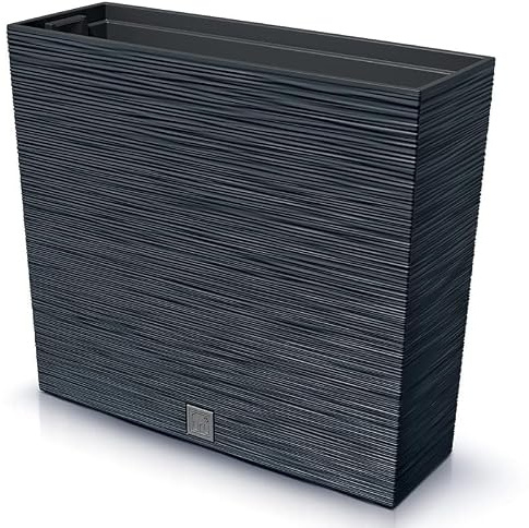Blumenkasten Blumentopf Balkonkasten Pflanzkasten Blumenkübel Furu Tannennadeln Design Pflanzgefäß Tower 77cm x 69cm mit Pflanzeinsatz (Anthrazit Furu)