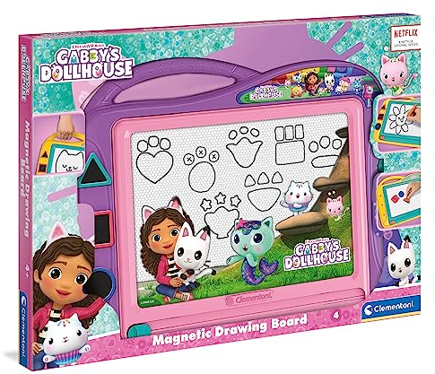 Clementoni Zaubertafel Gabby’s Dollhouse - Zaubertafel zum Malen & Zeichnen mit 3 Schablonen - Spiel zum Nachzeichnen - Kreativspielzeug für Kinder ab 4 Jahren 18787
