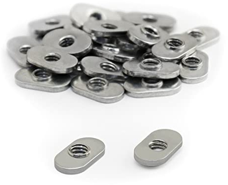 8020, 3675, 10 Series Stainless Steel SS 1/4-20 Centered Slide in Economy T Nuts Hardware Nuts for 10 Series Aluminum Extrusions (25 Pack)