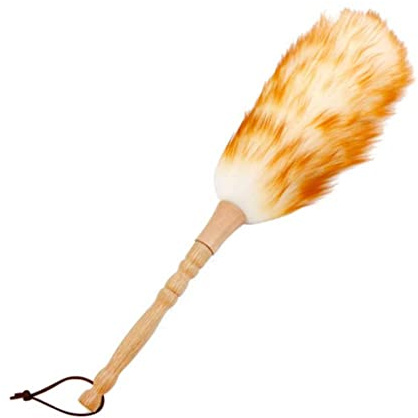 AEIOFU Duster de Cordero Blando Lana Suave y esponjosa con Mango de Madera Cepillo de Cepillo de Limpieza estática