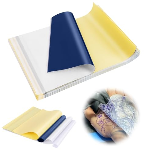 30 Fogli Carta per Trasferimento Tatuaggi, MXTIMWAN Tattoo Transfer Paper Carta Carbone A4 Tatuaggio Carta per Stencil per Trasferimento di Stencil Termica per Tatuaggi Carbon Tracing Paper (A)