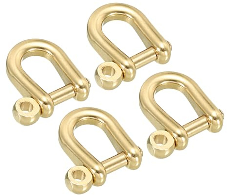 PATIKIL D-Ring Schäkel, Messing U Typ Fob Key Hook Kleine Bogen Schäkel DIY Leder Ersatz