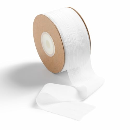 MORSUNBELA Schleifenband Weiss Hochzeit Geschenkband Weiß Breit Geschenkverpackung Dekoband Chiffonband,Weißes 3,8 cm x 23 m