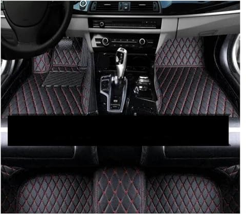 Fußmatten Auto Auto Boden Matte Für Nissan Für Micra Für März Für Machi K12 2003-2009 Schmutz-beständig Pads Boden Teppiche Fuß Matten Auto Zubehör Automatten (Farbe : Schwarz Rot)