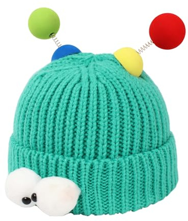 Meliyya Unisex Beanie Mütze Cartoon Lustige Wollmütze Monster Stricktmütze Wintermütze Weich Elastisch Einheitsgröße