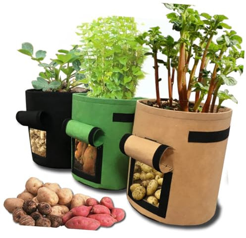 Kisangel de Culture pour Pommes de Terre Carottes Tomates Taille 35 X 45 Cm Tissu Non Tissé Rabat Facile D'accès pour La Plantation en Extérieur