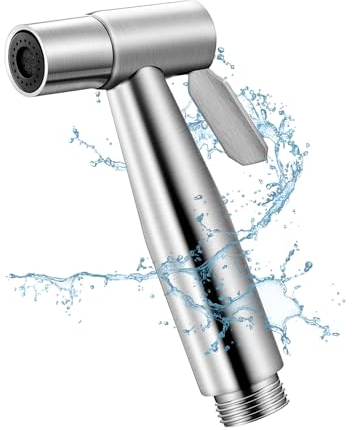 ChAusa Doccino per Bidet, Doccetta Bidet a Mano, Doccino per Bidet Portatile per WC, Spruzzatore per WC, Ugello in Acciaio Inossidabile per Bagni, Cucine e Servizi Igienici (Argento)