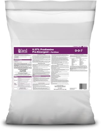 Fertilizante herbicida preemergente de prodiamina granular, 45 libras, cubre 15,000 pies cuadrados a 3 libras/1,000 pies cuadrados, ideal para prevenir hierba de cangrejo, POA annua (Bluegrass anual)