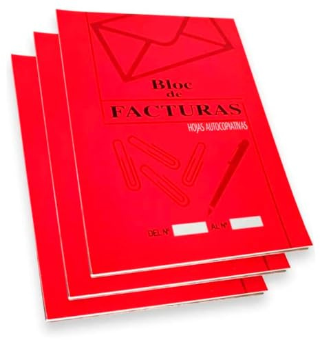 Acan Tradineur - Pack de 3 Bloc de facturas ¼ - Registro de venta, gastos, inversión y factura recibidas. - Ideal para la gestión de la tienda - 20,7 x 14,7 cm