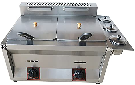 LAMEDOAT Freidora Comercial de Gas LPG de 20L/30L, freidora de Patatas Fritas para Patatas Fritas, Restaurante, Cocina casera