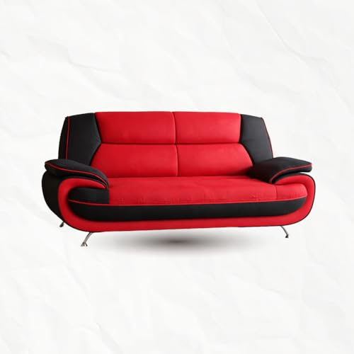Imebel 3-Sitzer Couch Onyx – Kunstleder Sofa für 3 Personen – 198 x 89 cm
