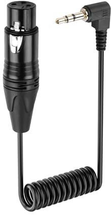 SinLoon 3,5-mm-Miniklinken-Stereo-auf-XLR-Stecker-Mikrofonkabel, vergoldetes 1/8-Zoll-Miniklinken-Aux-auf-XLR-Stecker-Mono-Audiokabel für Mobiltelefone, Laptops- 0,5 m (3 Pin Female)