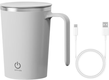 DONGKER Tasse a Café a Mélange Automatique,Tasse a Café Magnétique avec Démarrage a Double Clic et Doublure en Acier Inoxydable pour Lait,Café,Thé,Chocolat Chaud