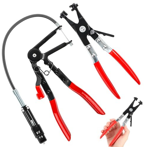 Pince Collier de Serrage 2 Pièces Pince pour Collier de Serrage Durite Pince à Colliers d’échappement pour Outil de réparation de voiture pour Réparation de Voiture