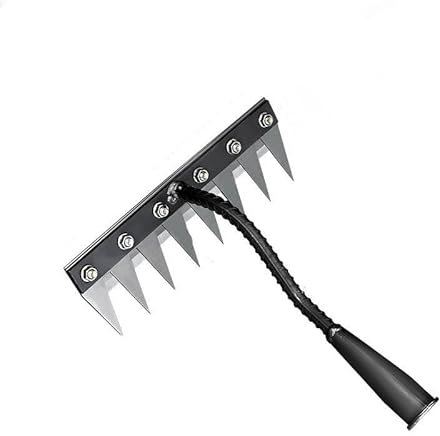 5/6/7/8 Tines Detachable Multi-Purpose Garden Rake, Heavy Duty Manganese Steel Weed & Dethatching Rake for Gardening, Weeding, Lawn Care, Soil Turning & Debris Clearing (8 teeth)
