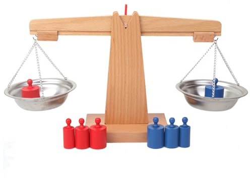 Ssguopte Balance Scale Kids Natural Wooden Educational Colorful Teaching Math Toy Classroom Project