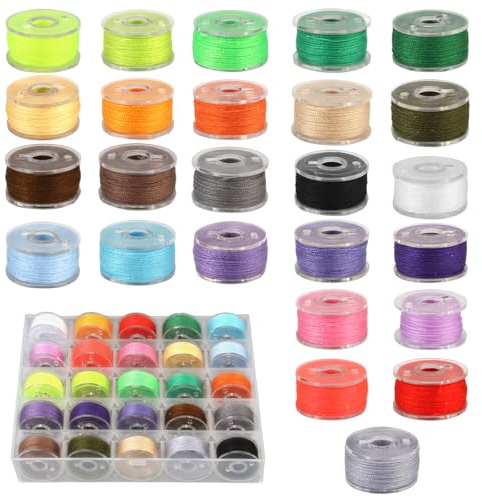 25 Rotoli Filo per Cucire, Filo in Poliestere, Con Scatola Portaoggetti und Pratici Bobine per Macchina da Cucire, da Varietà di Colori Popolari e Standard, Cuciture a Mano e Macchina, Riparazioni
