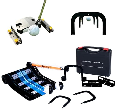 TyCylKu Alfombrilla de Golf | Juego de Equipos de práctica de Putter | Alfombrilla de Putter portátil para Interiores, Caja de Herramientas para garajes, Hombres, Mujeres, Patio, Playa, Campo, césped