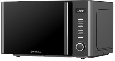 Rediffusion 30L Digital Combination Microwave, 900W Microwave,1200W Grill & 2200W Convection, Grill Rack, Defrost, Stainless Steel Cavity, 5 Power Levels, 8 Auto Menus, Freestanding, Black - REDCMW30B