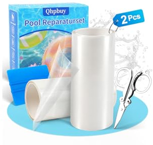 Pool Reparaturset Unterwasser, 2 Pcs 10x150cm Pool Flicken Selbstklebend Transparentes, TPU Pool Kleber Wasserdichtes Klebeband, Unterwasserkleber Flex Tape für Poolfolie Wasserbett Schlauchboot Zelt