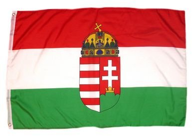 Fahne / Flagge Ungarn mit Wappen 150 x 250 cm Flaggen