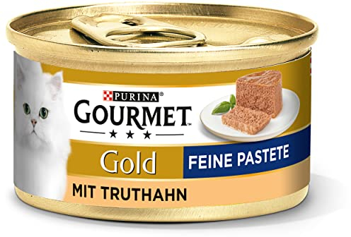 Gourmet Gold Feine Pastete Katzenfutter nass, mit Truthahn, 12er Pack (12 x 85g)