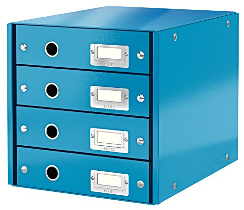 Leitz WOW Click And Store Skrivbordsbyrå, 4 Lådor, Blå, 60490036