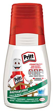 Pritt Bastelkleber, transparent trocknender Alleskleber für Zuhause, Schule oder Büro, weißer Bastelkleber für Kinder, 6-er Pack (6x50g)