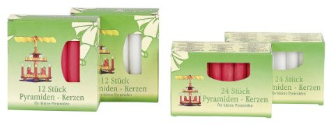 Idena 8530318 Pyramidenkerzen, 1,4 x 7 cm, 24 Stück, Wachs, weiß, 80 x 11,6 x 4,8 cm