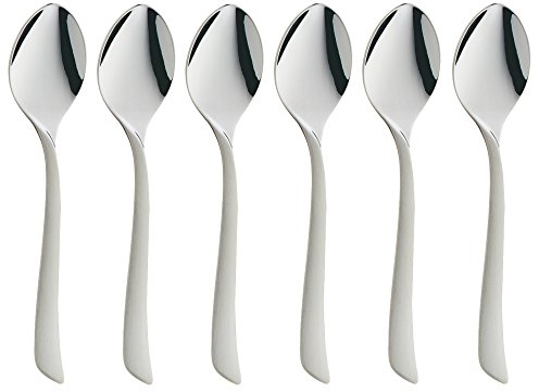 WMF Virginia Espressolöffel Set 6-teilig, 10,8 cm, Espresso Löffel Cromargan protect Edelstahl teilmattiert, kleine Löffel kratzbeständig, spülmaschinenfest