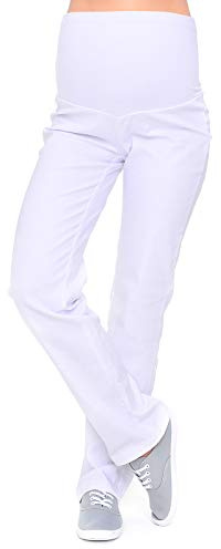 Mija – klassiska bekväma graviditetsbyxor, denim, mammajeans med magband 3014, Vit, 44