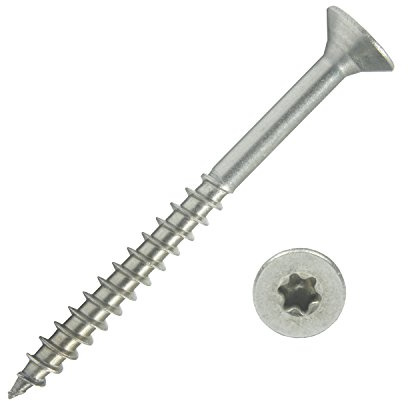 500 Stück Edelstahl-Schrauben 4,5x50 mm Teilgewinde Torx - Spanplattenschrauben mit Senkkopf - Holzschrauben/Holzbauschrauben - Werkstoff A2 VA V2A - Edelstahlschrauben/Universalschrauben TX20