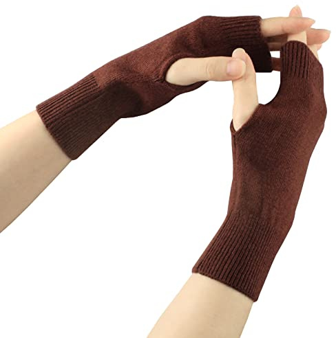 Larcele Kaschmir Handschuhe Fingerlose Fäustlinge Handwärmer für Damen BZST-02