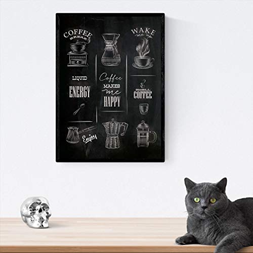 Nacnic Folien Kaffee und Wein. Poster mit Design-Kaffeemaschine. A4-Format