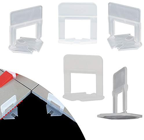 EXLECO Système de Nivellement pour Carrelage Kit 600 Languettes de Nivellement Clips 2mm pour la Pose de Carreaux épaisseur 3–12 mm