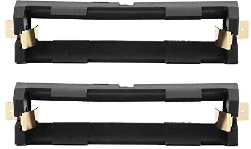 2 Stück Einzelbatteriehalter mit Verriegelungsfeder, Schwarzer Batteriehalter für 1 Steckplatz Gleichstromgeräte, DIY Stromversorgung