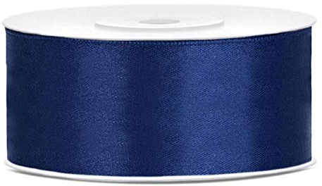 Satinband Dunkelblau 38mm x 25m – breites Schleifenband | Marineblaues Dekoband & Geschenkband für große Schleifen, Hochzeit, Stuhlschleifen, Floristik & Eventdeko