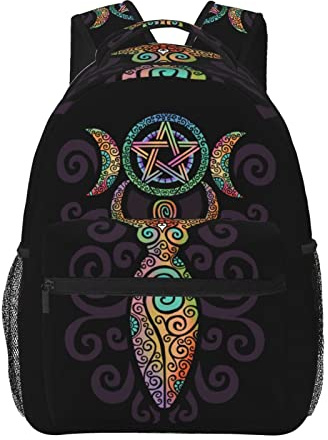Teery-YY Rucksack Wicca Wicca, dreifacher Mond, Gaia, lässiger Tagesrucksack, Tasche für Herren, Damen, Mädchen, Jungen, Teenager, Schule, Laptop, Wandern, Reisen, Tagesrucksack, College,
