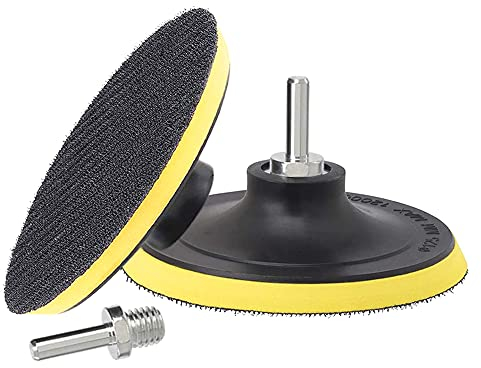 Mesee 2-Pack 5 Inch/125mm Hook and Loop Backing Pad with M14 Drill Adapter, Orbital Sander Backer Plate Sanding Buffing Pads Rotary Polisher Accessories