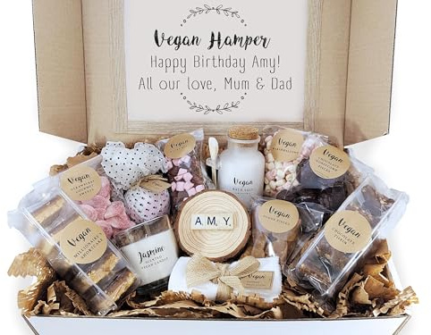 Personalised Vegan Hamper Gift Basket – Dairy Free Chocolate Gift Box, Gluten Free Option